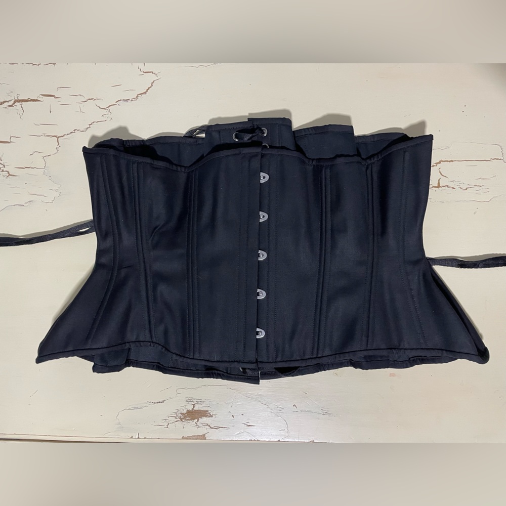 Timeless Trends Gemini Cupped Rib Black Cashmere Corset, Size 36